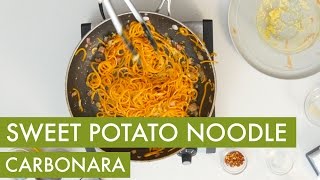 Spiralized Sweet Potato Carbonara I Gluten Free Spiralizer Recipe [upl. by Cowie474]