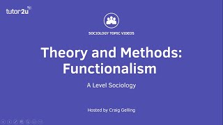 Sociological Theory Functionalism Sociology Theory amp Methods [upl. by Novyert]