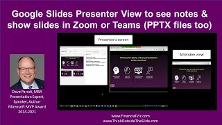 Use Google Slides Presenter View to see notes amp show slides in Teams or Zoom PowerPoint files too [upl. by Ymerrej]