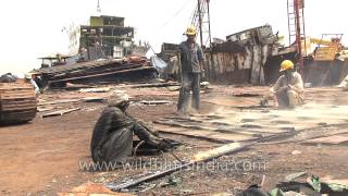 Ship breaking yard of India  Alang in Gujarat [upl. by Ybab]