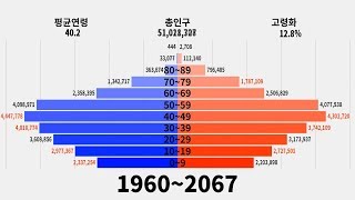 대한민국 인구 피라미드 변화 19602067 [upl. by Tesler]