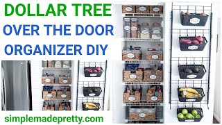 DIY DOLLAR TREE Over the Door Organizer  Back of the door organization over the door storage [upl. by Anahpets]