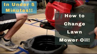 How to Change Lawn Mower Oil  Troy Bilt TB 230  UNDER 5 MINUTES [upl. by Ylime]