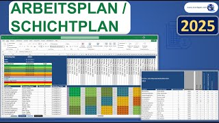 Arbeitsplan Excel  Schichtplan Excel Vorlage Tutorial Anleitung [upl. by Luhem]