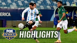 Messi nets two goals for Argentina in 41 win over Bolivia  2021 Copa America Highlights [upl. by Ahtiekahs]