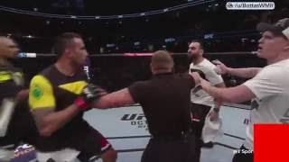 Fabricio Werdum kicking Edmond Tarverdyan in an quotalmostquot brawl after his fight with Travis Browne [upl. by Merrick355]