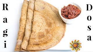 How to Make Easy Ragi Dosa at Home  Tasty South Indian Ragi Dosa Recipe with Dosa Batter [upl. by Akiehsat822]