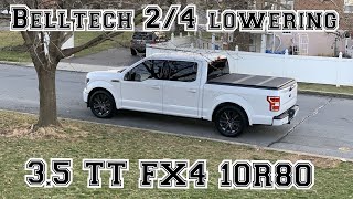 20152019 Ford F150 35 Ecoboost 10R80 FX4 24 belltech lowering kit Before amp after kit SP1001 [upl. by Neelear]