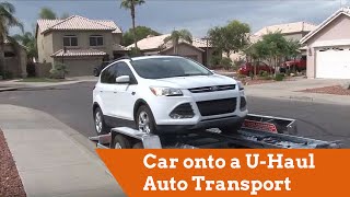 How to Load a Car onto a UHaul Auto Transport [upl. by Darnok]