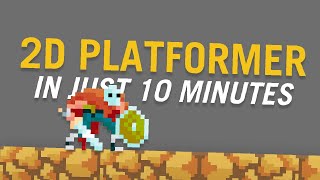 Make your first 2D platformer game IN JUST 10 MINUTES Godot Game Engine [upl. by Enitsirc]