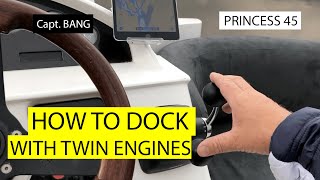 How to dock with twin engines  Princess 45  Kaptein Bang  Båtliv [upl. by Baudin]