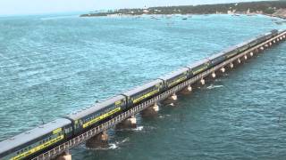 Train on Pamban bridge 4 [upl. by Namso]