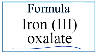 How to Write the Formula for Iron III oxalate [upl. by Aiekam540]