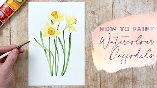 How to Paint Watercolour Daffodils [upl. by Namsaj]