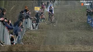 Mathieu van der Poel vs Tom Pidcock Cyclocross Skills Competition [upl. by Hermina]