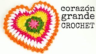 Corazón Grande a Crochet  Paso a Paso [upl. by Ravahs]