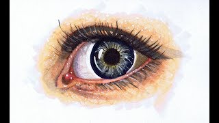 Coloring a Realistic Eye With Copic Markers [upl. by Ttebroc809]