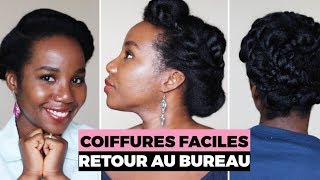 CHEVEUX CRÉPUS 5 COIFFURES FACILES POUR LE BUREAU [upl. by Artema]