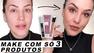 MAQUIAGEM USANDO APENAS 3 PRODUTOS 😱 DESAFIESE [upl. by Sinnoda]