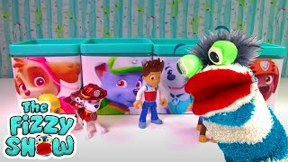 Fizzy Plays With Paw Patrol And Disney Princess Slime Bottles  Fun Compilation For Kids [upl. by Hau]