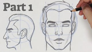 How to Draw a Face from any Angle  Part 1  Front amp Side View [upl. by Larred]