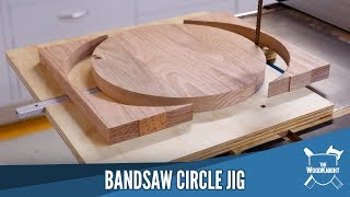 Bandsaw Circle Jig  Woodworking [upl. by Ayin]