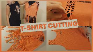 🧡 How to ✂️ Cut your 👕 Shirt in Cool Ways DIY Fashion [upl. by Foley142]