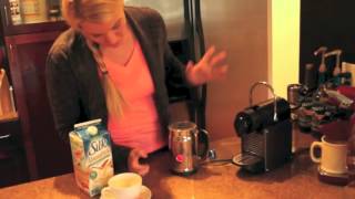 Nespresso Aeroccino Plus Frother Review Frothing Almond Milk [upl. by Edelsten]