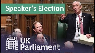 Sir Lindsay Hoyle elected as Speaker of the House of Commons [upl. by Wrand907]