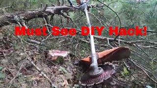 Turn A Stihl Weedeater Into a Tree Cutter Clearing Brush Vines Trees Brambles in Seconds [upl. by Fidelia]