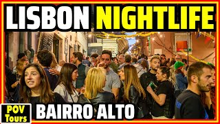 Nightlife in LISBON Portugal  BAIRRO ALTO District [upl. by Kcajyllib]