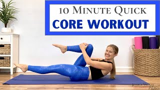 10 Minute Quick Core Workout  Pilates Abs at Home [upl. by Hannahc]