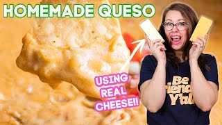 How to Make Queso Using REAL CHEESE 🧀 [upl. by Helbona624]