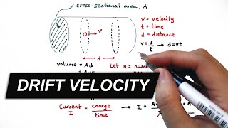 Drift Velocity Derivation  A Level Physics [upl. by Kain]