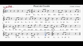 Pirati dei Caraibi  Flauto dolce  Spartito  Note  Instrumental  Karaoke  Canto  Musica [upl. by Alex]