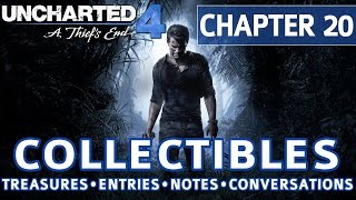 Uncharted 4  Chapter 20 All Collectible Locations Treasures Journal Entries Notes Conversations [upl. by Hcirteid]