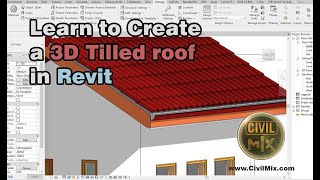 Create 3D tiled roof in Revit  CivilMix tutorials [upl. by Hbaruas792]