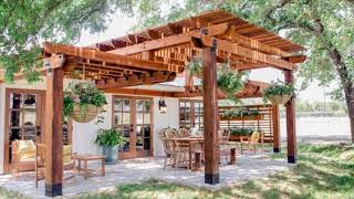 45 Awesome Pergolas Designs for Backyard  how to pergola attached to house [upl. by Eldrida]