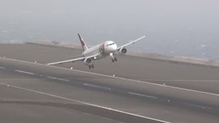 STORMY Winds 45Kts Extreme Landings Crazy Go Arounds  Madeira [upl. by Yleek675]