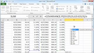 Calculating stock beta using Excel [upl. by Zanlog645]