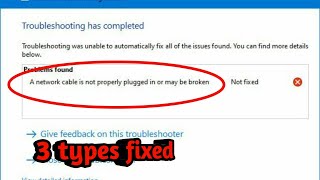 How To Fix A Network Cable is Not Properly Plugged in or May be Broken Detected Windows 788110 [upl. by Anaahs]