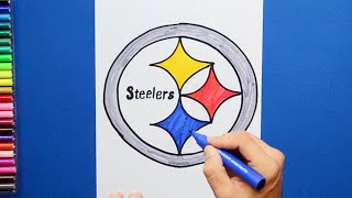 How to draw the Pittsburgh Steelers Logo NFL Team [upl. by Hasan]