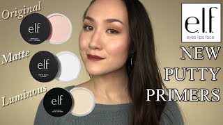 NEW elf PUTTY PRIMERS Matte Luminous Original Compared Applied Reviewed [upl. by Lynn]