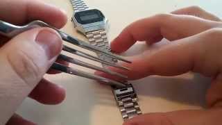 How to Adjust Casio Watch Band A168W1 [upl. by Maritsa]